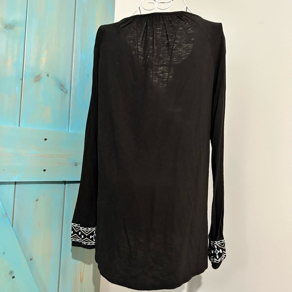 Lucky Brand black embroidered knit tunic size S - Picture 5 of 8